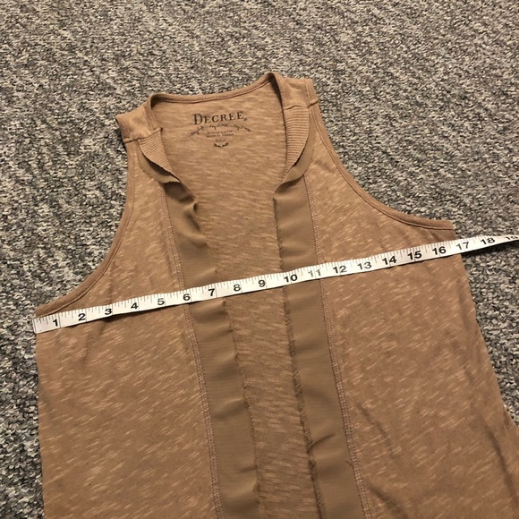 Decree Blend Long Cardigan Sleeveless With Pockets Tan Size Medium - Picture 8 of 12